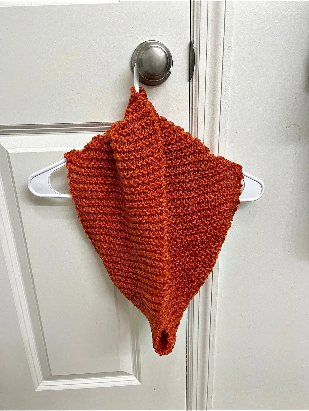 Hand-Knit Orange Scarf Like New